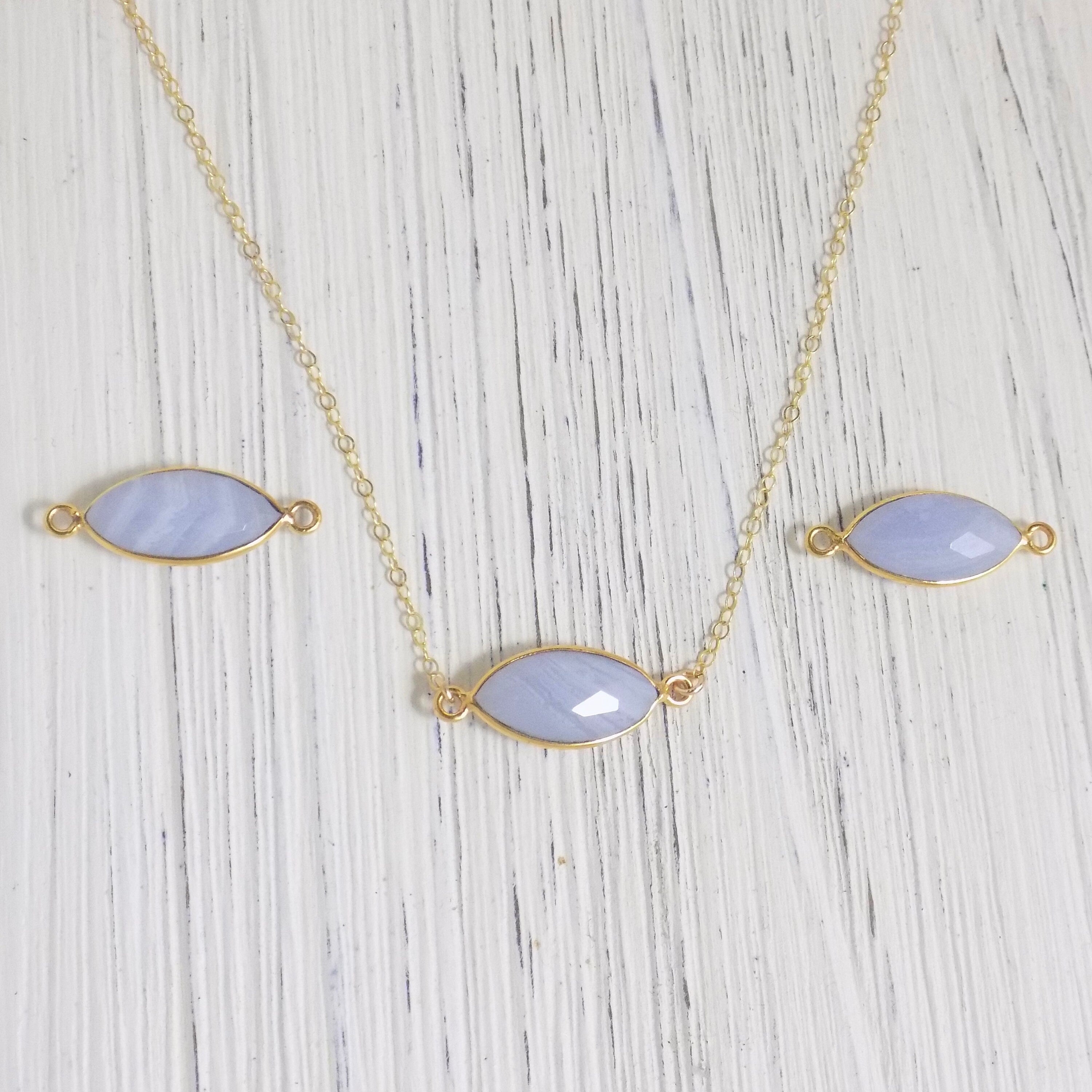 Blue Lace Agate Drop Necklace – Gigi Moon